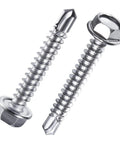 Hardcore Boss Grade 440 Piece 410 Stainless Steel Self Tapping Screw Assortment Kit For Sheet Metal Flat Big Flat Hex Head close-up.