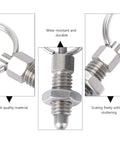Close-up of Heavy Duty Stainless Steel Spring Plunger With Pull Ring showing wear-resistant feature and precise detail.