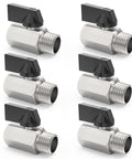 Six chrome plated Brass Mini Ball Valve 1/2 Inch NPT Male To 1/2 Inch NPT Female Shut Off Pipe Fitting for durability and easy install