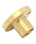Close-up of a brass nut for T8x8 lead screw, 8mm dia, Acme thread with 2mm pitch, 4 start, for 3D printer Z axis high precision motion