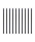 Set of 10 rectangular balusters, 32 inch long, heavy-gauge galvanized steel with powder coated glossy finish for railings and stairs