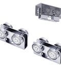 Premium 4 Wheel P2750 Electric Hoist Trolley Roller Assembly with dual chrome wheels for strut channel support system.