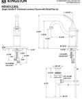 Technical diagram of Georgian 4-Inch Centerset Lavatory Faucet With Pop-Up Drain, Polished Brass, ADA Compliant Single Lever Deck Mount.