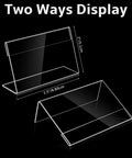 30 Piece Small Acrylic Sign Holders Three And A Half By Two Inches Clear Tabletop Display Stands for versatile display