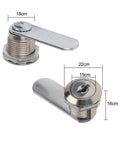 Zinc Alloy Cam Lock For Cabinets And Mailboxes Security Cylinder With Four Keys 16mm And 20mm Fit Furniture Lockers And Drawers 2 Pack