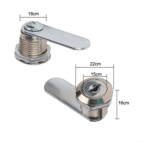 Zinc Alloy Cam Lock For Cabinets And Mailboxes Security Cylinder With Four Keys 16mm And 20mm Fit Furniture Lockers And Drawers 2 Pack