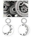Stainless Steel External And Internal Tooth Star Lock Washer Circlip Snap Ring Kit 400 Pieces 8 Sizes 304 Grade M2 M3 M4 M5 M6 M8 M10 M12