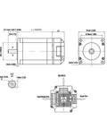 Technical drawing of Integrated Servo Stepper Motor With Built In Encoder 1.5Nm Torque 3000RPM Closed Loop Controller Driver dimensions.