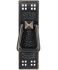 Vertical Mission Pull in Oil Rubbed Bronze for Cabinets and Drawers, elegant hardware with classic to modern style, front view