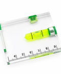 RuiJOTWAT Clear Magnetic Spirit Level Dual Direction Mini Spirit Level Tool For Carpentry Diy Projects with yellow vial and ruler.