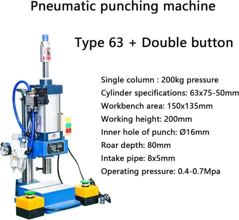 Heavy Duty 200kg Pneumatic Punch Press Machine Smooth Microcomputer Control System High Precision Bending Riveting And Double Button Metal Forming Built Tough For Your Daily Shop Grind