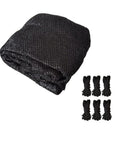 14Ft Trampoline Shade Cover With Six Poles For Round Trampoline Sun Protection Keeps Kids Cool And Comfortable Breathable Mesh Fabric Easy To Install Backyard Playground Shade Solution black mesh cover with ties