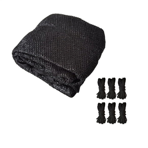 14Ft Trampoline Shade Cover With Six Poles For Round Trampoline Sun Protection Keeps Kids Cool And Comfortable Breathable Mesh Fabric Easy To Install Backyard Playground Shade Solution black mesh cover with ties