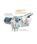 Built Tough 12V Direct Mount Fuel Transfer Pump 15 GPM For Gasoline Diesel Kerosene with powder-coated aluminum body and rotary gear design.