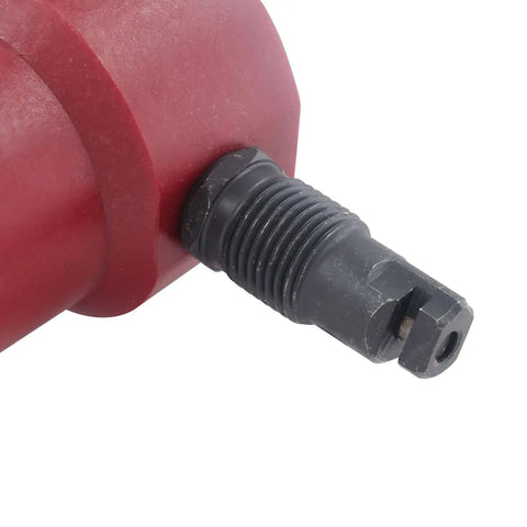 Close-up of Double Head Sheet Metal Nibbler Cutter Drill Attachment for Iron, Stainless Steel, Aluminum, Plastic, and Plywood
