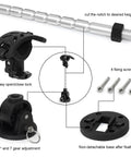 Heavy-Duty Trolling Motor Stabilizer Mount for Terrova, showing detailed parts: adjustable lock, screws, non-detachable base.