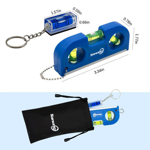 Pro Grade Magnetic Level Set Comes With Two Heavy Duty Bubble Torpedoes Plus Dual Acrylic Spirit Levels Featuring Quick Snap Keychain For Fast Belt Or Pocket Securing During Any Weekend Building Project