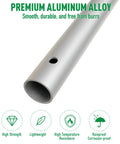 Premium aluminum alloy tube for 36 Inch Aluminum Garden Rake With 76 Inch Long Handle And 37 Tines, durable and weather-resistant.