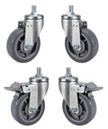 Beefy Heavy Duty Caster Wheels With Brakes For Furniture And Workbenches 360 Degree Swivel Plate Casters With M Threaded Stem