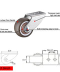 Two Inch Rigid Rubber Caster Wheels Set Of Four Antisag Gate Support Rollers Dead Quiet Floor Friendly Casters That Glide Like Butter with steel mount.
