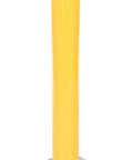 Heavy Duty Steel Safety Bollard 36 Inch Height 4.5 Inch Diameter Surface Mounted Removable Pipe Guard For Indoor Outdoor Protection In Bright Yellow Finish with black warning stripes.