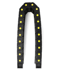 Enclosed Cable Drag Chain 25 By 77 Millimeters, 4 Pack, 1 Meter Long, showing flexible wire carrier from top view, black reinforced plastic