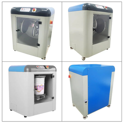 Automatic Paint Shaker Mixer 110V Rotary With Auto Clamping 750W Motor 0.5L To 20L Capacity 360 Degree Rotating Platform For Resin Glue Ink Epoxy Mixing Workhorse Performance, front view with closed cabinet
