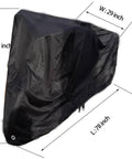 Adult Tricycle Cover For 24 To 26 Inch Three Wheel Electric Trikes And Bikes, Outdoor Waterproof Windproof Dustproof Rain Shield, Fits Mountain Road Cruiser And EBikes, 78 L 29 W 43 H, Heavy Duty All Weather Protection black cover, 78 x 29 x 43 inch