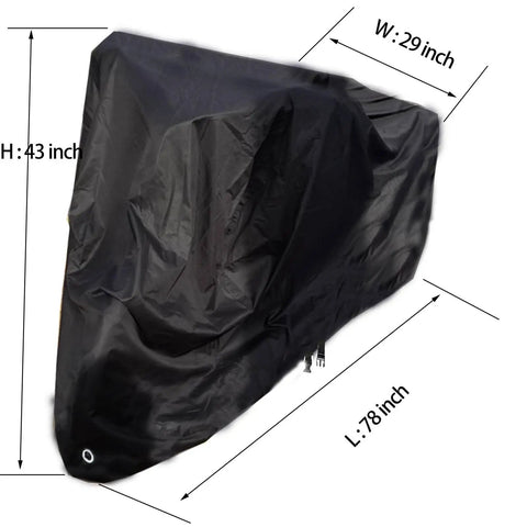 Adult Tricycle Cover For 24 To 26 Inch Three Wheel Electric Trikes And Bikes, Outdoor Waterproof Windproof Dustproof Rain Shield, Fits Mountain Road Cruiser And EBikes, 78 L 29 W 43 H, Heavy Duty All Weather Protection black cover, 78 x 29 x 43 inch