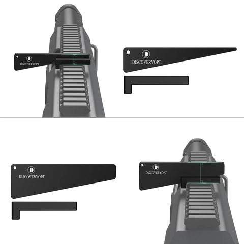 Top view of Scope Leveling Kit For Rifle Scope Mounting And Alignment, Level Wedge in use on gun rail, anodized aluminum finish