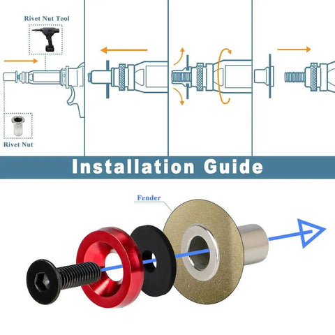 Installation guide for 18mm Red Flat Black Bolt Washer Kit For Widebody Fender Flares Stealth Aluminum Hardware Pack For Exterior Car Upgrades 24 Sets