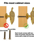 Acorn Drawer Knobs 4 Pack Zinc Alloy Cabinet Knobs Vintage Hardware Antique Gold Finish showing screw size options
