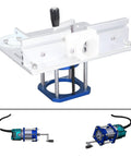Must Have Router Table Lift Kit Featuring Smooth Adjustable Aluminum Platform And No Sweat Install Woodworking Insert Base Plate For 64mm To 65mm Routers with adjustable handle and metal base.