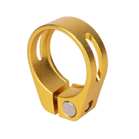Gold finish Heavy Duty Aluminum Alloy Seatpost Clamp for Mountain, Road and Casual Bikes, fits 31.8mm and 34.9mm seatposts