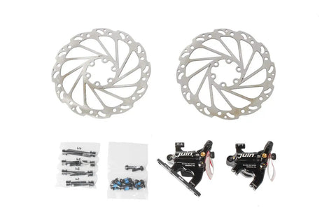 Cable Actuated Hydraulic Disc Brake Caliper Set For Flat Mount Road Gravel And CX Bikes Front And Rear No Fuss Upgrade