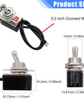 Two Pack SPST Toggle Switches Latching On Off Two Position Rocker Arm 6A AC125V And 10A DC12V With Beefy Wire Leads KNS 1 Style