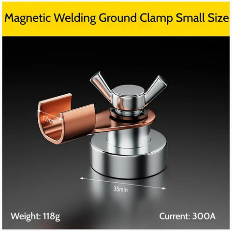 Kick Your Welding Game Up A Notch With This Sleek Magnetic Ground Clamps Tool, small size, 118g, for smooth metal tables or poles.