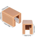 Close-up of two Six Piece Silicone L Shaped Corner Protectors For Cabinet And Wardrobe Handles With Strong Adhesive in coffee color.