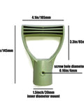 Replacement Handle For Shovels And Spades With Grippy Ribbed D Shaped Grip 39mm Inner Diameter Mount One Screw Hole dimensions