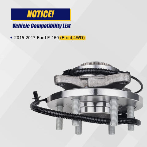 Beefy Front Wheel Bearing And Hub Assembly 515169 For Ford F150 4x4 2015 2016 2017 Front With ABS 6 Lug Bolts Premium Grade Aftermarket Drop In Replacement