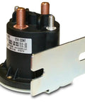 Heavy Duty 12V DC Contactor Straight Swap For Ford Lincoln Mercury viewed from the side, showcasing terminals and mounting bracket.