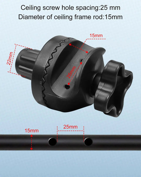 Durable Weatherproof Plastic Fittings Kit screw detail for attaching canopy to swing frame, showing dimensions and design