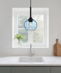 Glass Mason Jar Farmhouse Pendant Light Fixture 5 Light Ceiling Light for Kitchen Island and Dining Room hanging over sink
