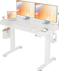 Seang Electric Height Adjustable Standing Desk 48 By 24 Inch Sit Stand Workstation with dual monitors and clean setup.