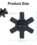 4 Pack L Jaw Coupling Inserts Pro Grade Flexible Solid NBR Rubber Center Inserts For L-Jaw Couplings 22mm ID 53mm OD Heavy Duty Vibration Dampening For Smooth Power Transfer And Reliable Machinery Alignment, size chart showing 22mm ID, 53mm OD, 10mm thick