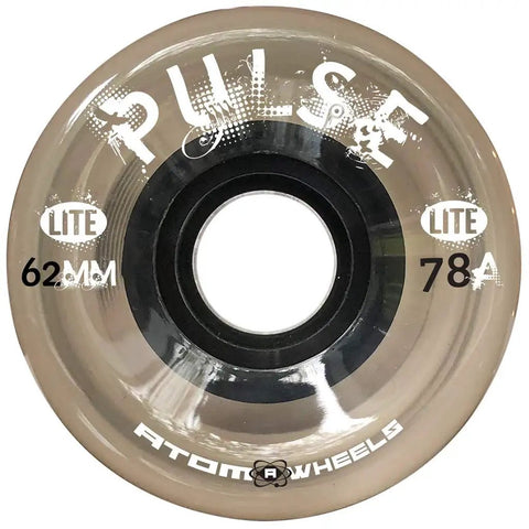 Pulse Lite Outdoor Quad Wheel Set For Roller Skates, 62x33 black wheel with 78A hardness and hollow core technology