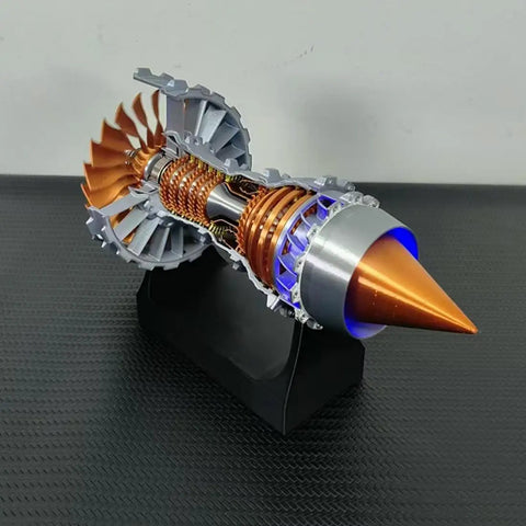 Trent 900 Simulated Turbofan Aircraft Engine Model Kit With LED Light DIY Assembly Operable Engine with transparent shell
