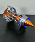 Turbofan Aircraft Engine Model Kit With Red LED Light Working Jet Engine For DIY Builders 50 Plus Piece Collectible STEM Educational Display For Aviation Nerds, ABS 3D printed
