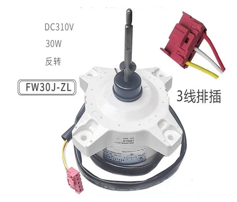 Variable Frequency DC Brushless External Fan Motor For Air Conditioners FW30J-ZL And ZWS30-J 310V Replacement shown with connectors