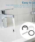 Faucet Fixing Bracket Kit With Horseshoe Single Hole Circlip Washer no sweat leak-proof faucet repair shown with a running faucet.